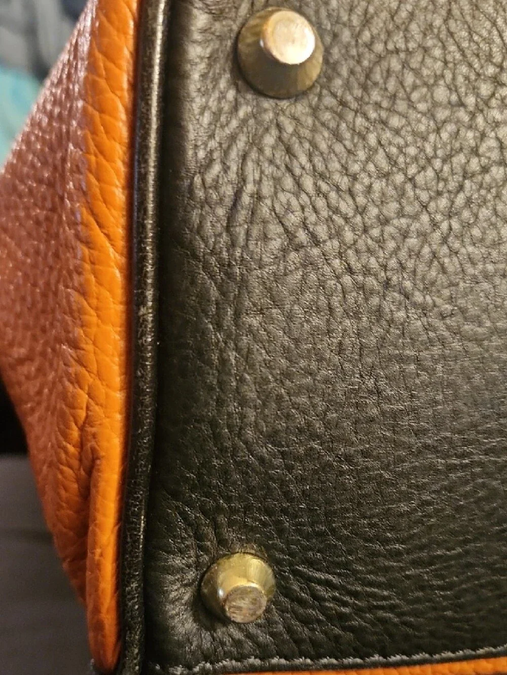 Valentina Tan Leather Shoulder Bag with Black Straps and Gold Hardware